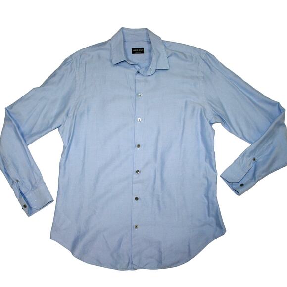 Giorgio Armani Made in Italy Mens Blue Shirt 17 - 43 - Picture 1 of 7
